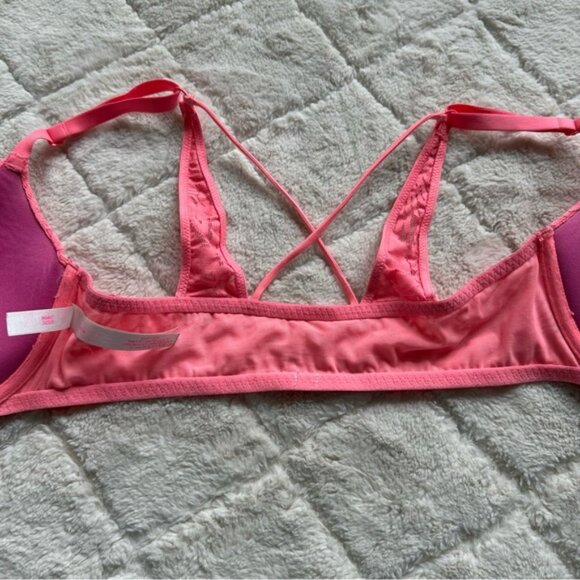Victoria's Secret PINK | Coral Lace Push-Up Bra | Size 32DD - Picture 15 of 15